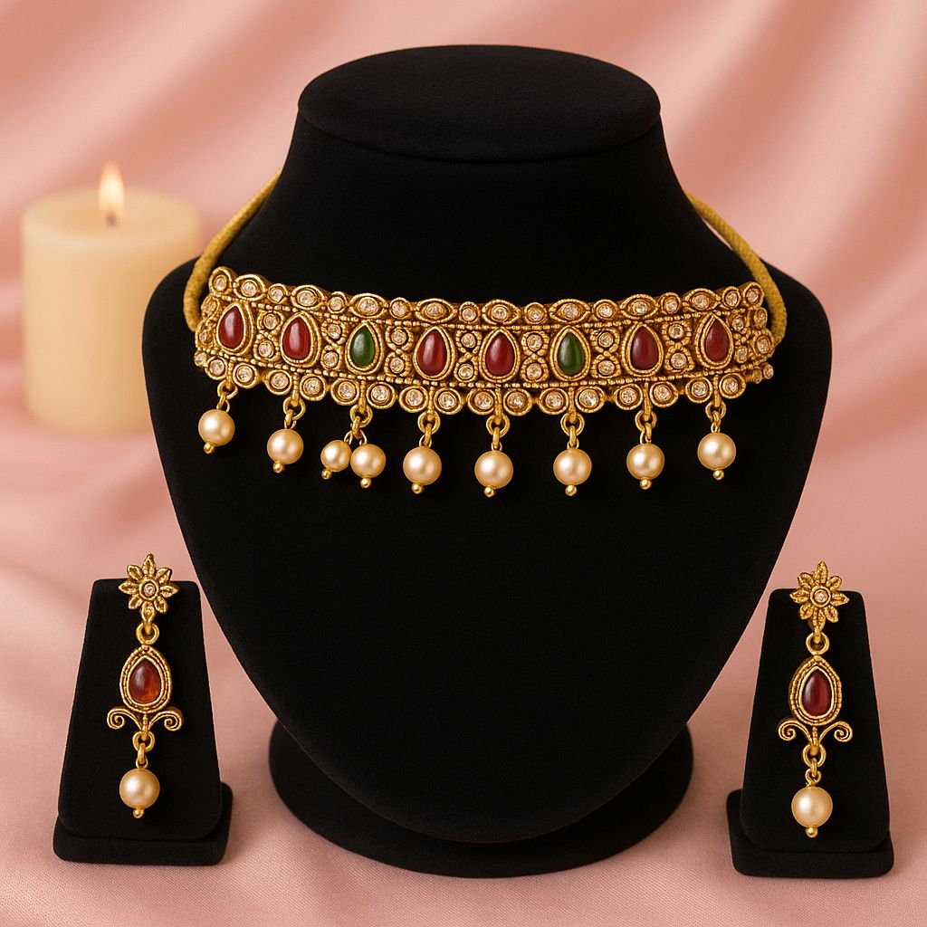 Gold polish Chocker set