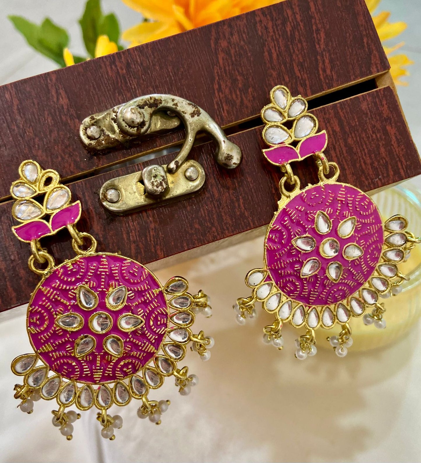 Pink Antique Earring