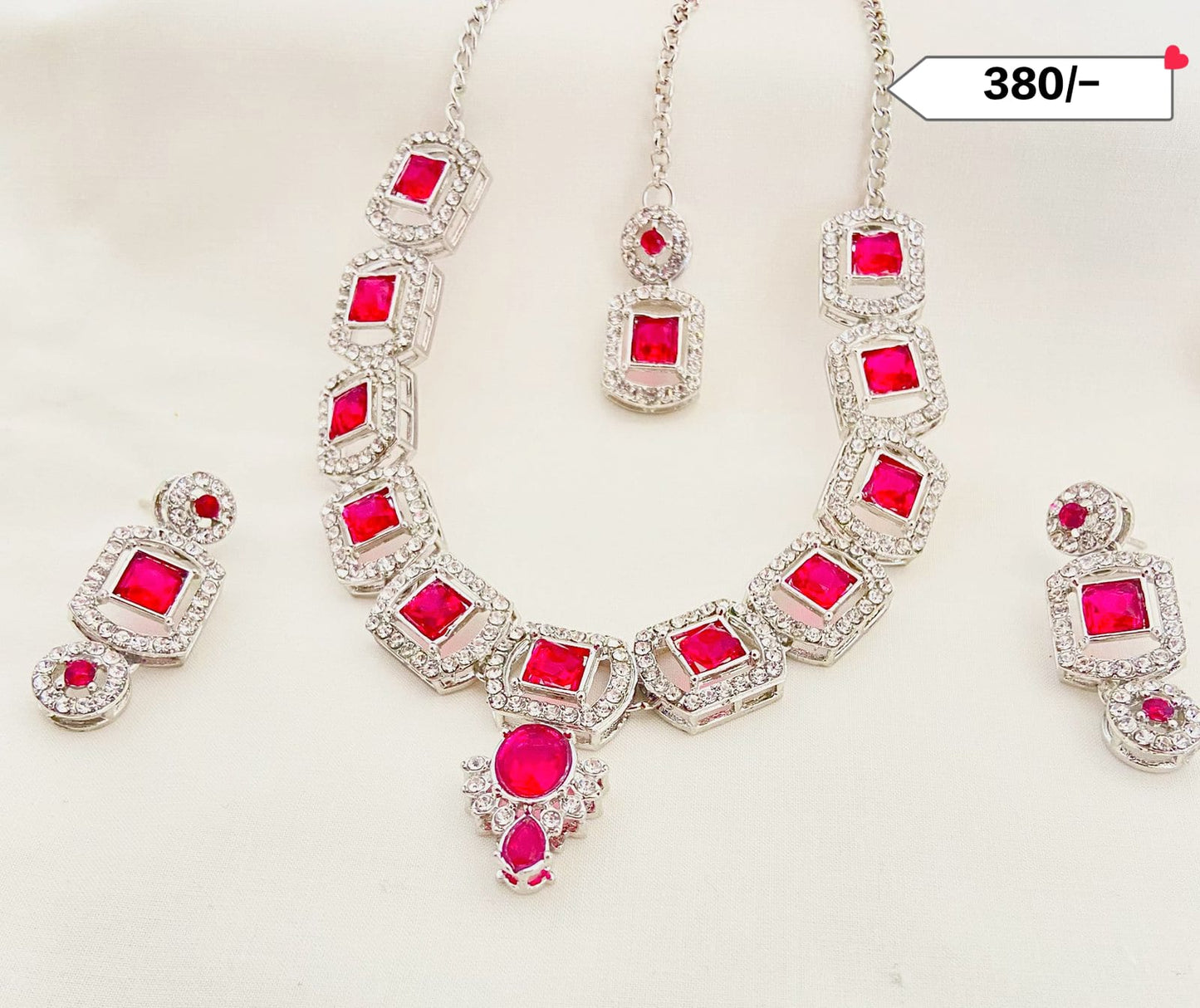 Pink Kundan Casual Ethnic light weight necklace set