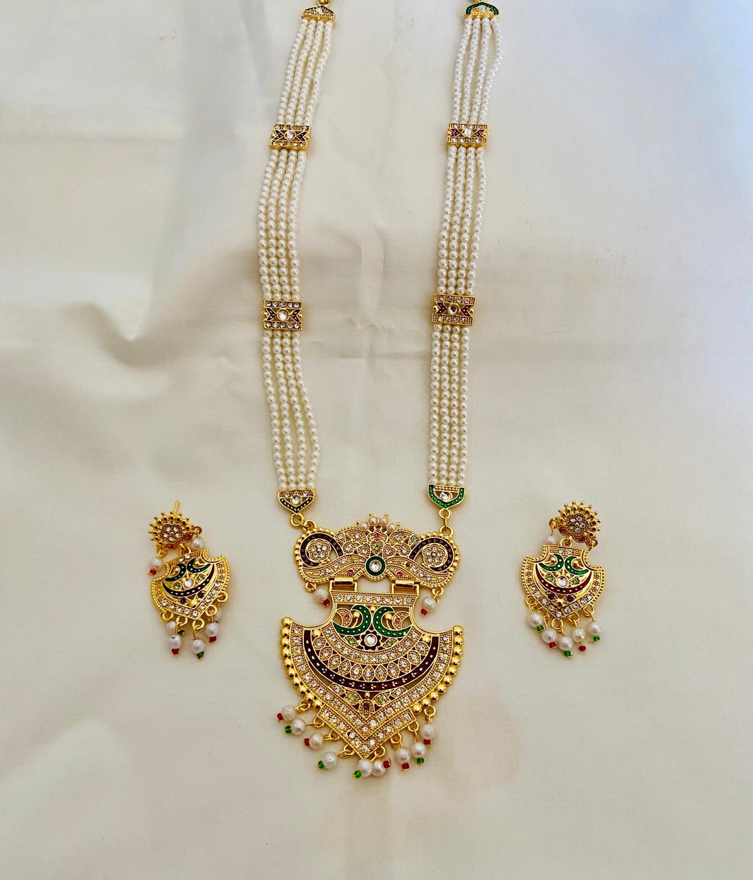 Jadau kundan Rani Haar with Earrings