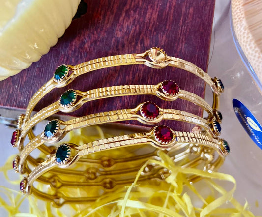 Multi Color gold polish Bangles